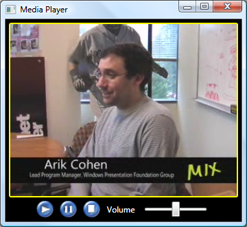 A MediaElement control with audio and video