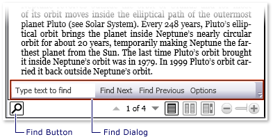 具有标注的屏幕快照：FlowDocumentReader