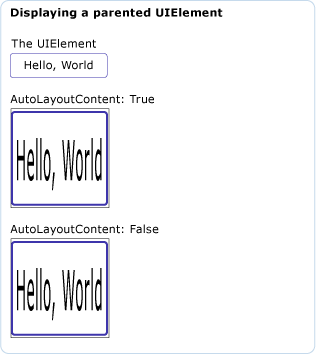 有父级 UIElement 的 AutoLayoutContent