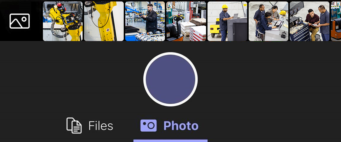 Teams 移动版中“照片”选项的屏幕截图。