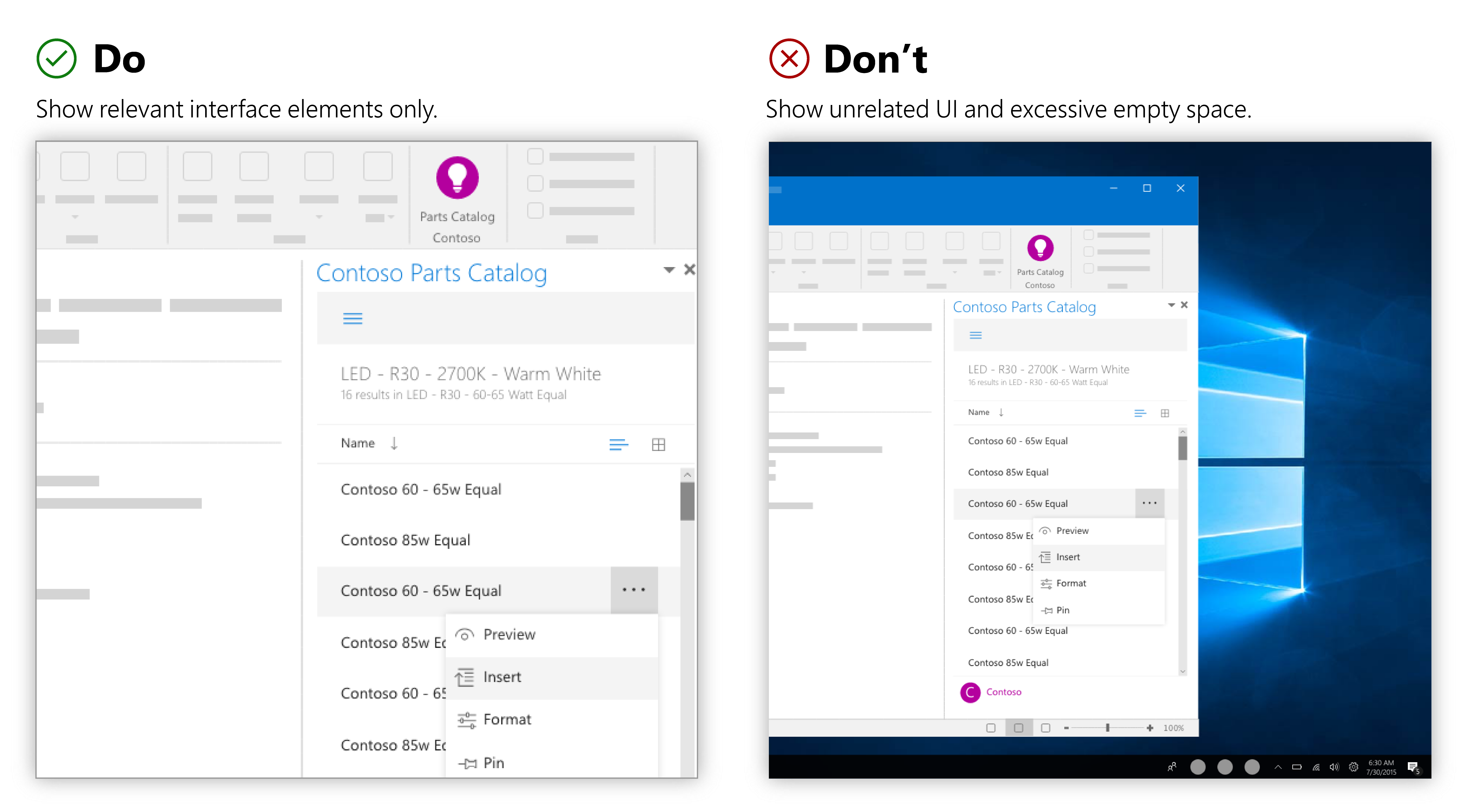 具有具有不相关 UI 的图像旁边的相关 UI 的图像。