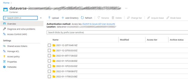 Azure Synapse 中的增量文件夹