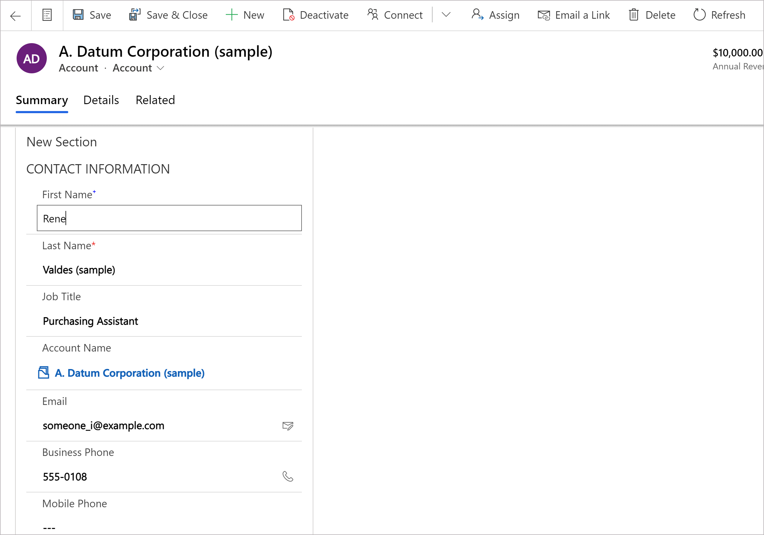 添加到现有选项卡上的 form component 控件。