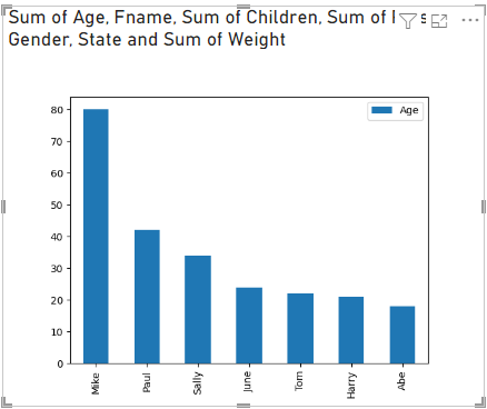 Screenshot that shows a bar plot from the Python script.