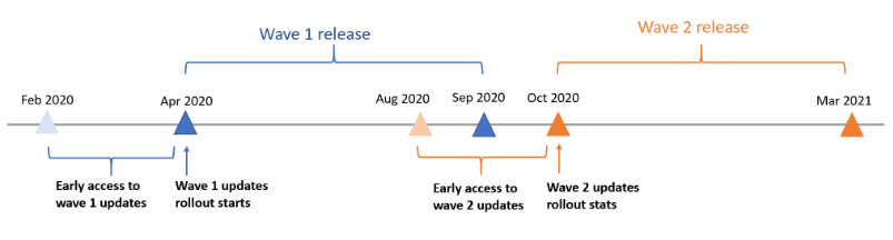 2020 年选择加入时间表示例。