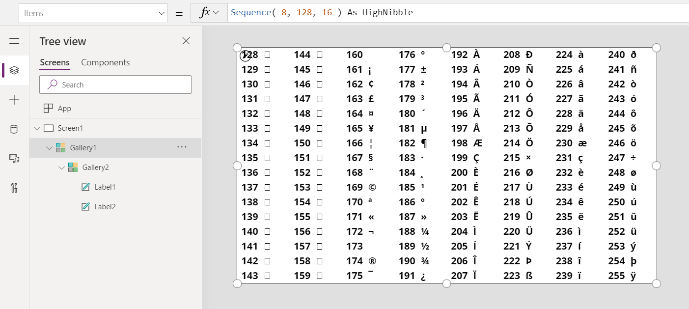 扩展 ASCII 字符。