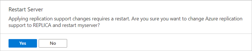 Azure Database for PostgreSQL - Replication - Confirm restart