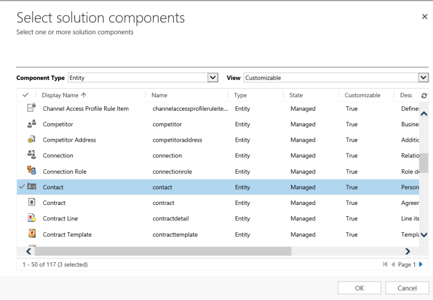 Select solution's components.