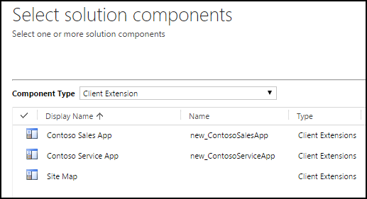 Select default or app-specific site map to add