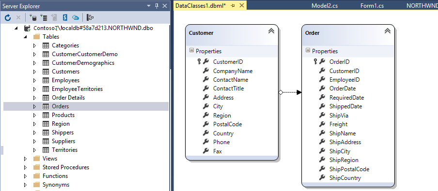 LINQ to SQL 设计器