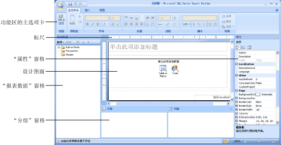 Report Builder 2.0 的设计视图