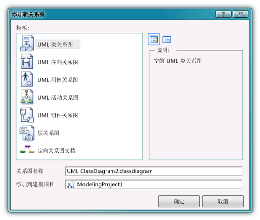 “添加新关系图”对话框