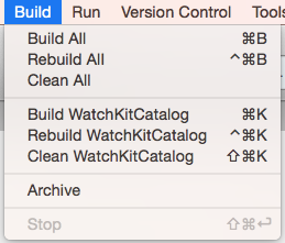 The Build menu