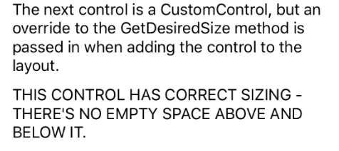 具有 GetDesiredSize 重写的 iOS CustomControl