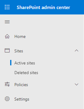 SharePoint 管理中心活动网站