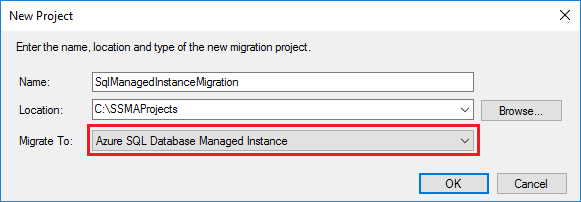 SQL MI 项目的屏幕截图。