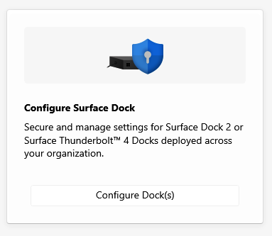 显示 Surface IT 工具包中的 Surface Dock 组件的屏幕截图。