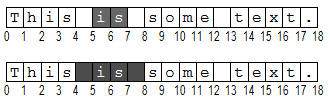 文本字符串的字符位置