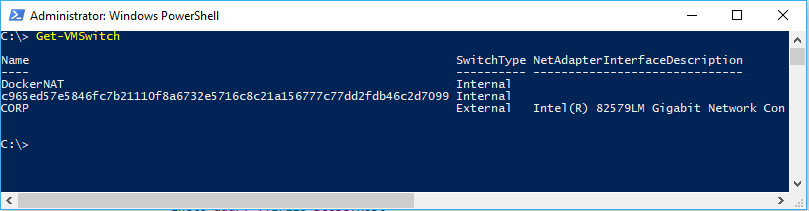 说明 Get-VMSwitch PowerShell 命令