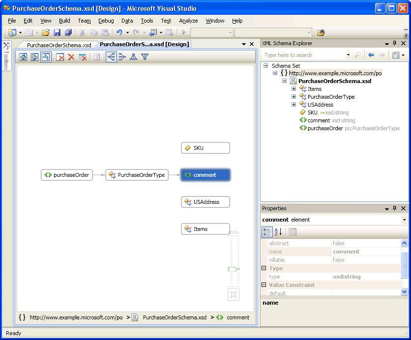 XML 架构设计器关系图视图