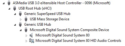 usb 3.0 集线器，在设备管理器中连接了设备