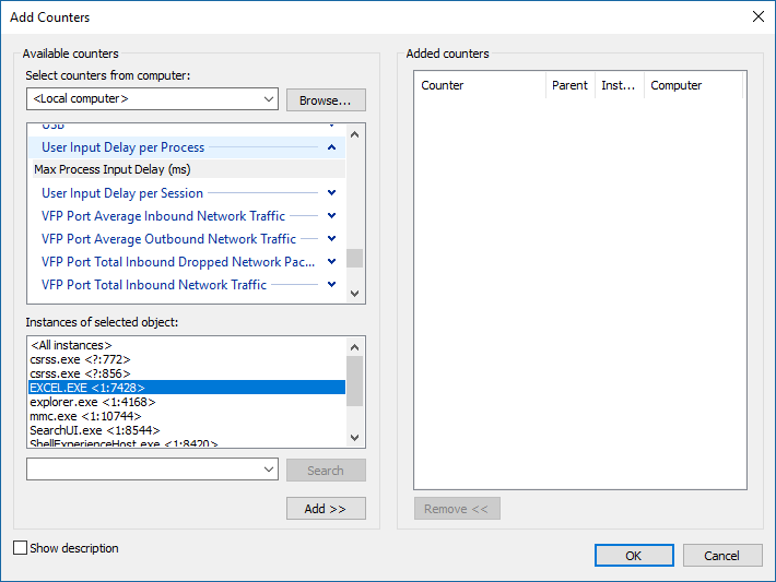 Screenshot of the performance monitor with both keys on.