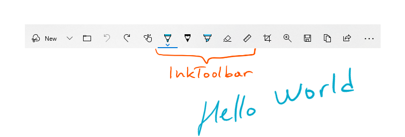 Windows Ink 工作区中的 InkToolbar