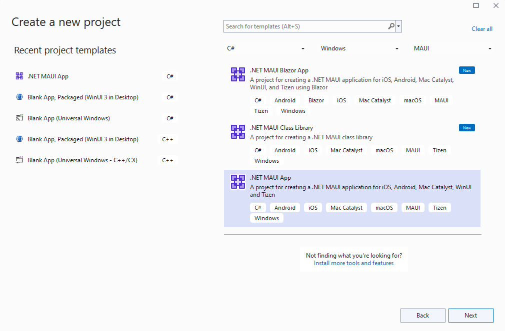 .NET MAUI 应用模板。