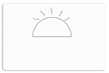 显示太阳的弧线和贝塞尔曲线的插图