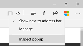 popup debug inspect