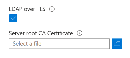 Screenshot that shows the LDAP over TLS option