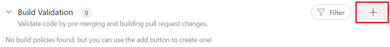 顯示 [建置驗證] 旁 [新增] 按鈕的螢幕快照。