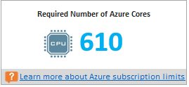 Deployment Planner 中所需的 Azure 核心數目
