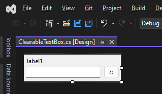 Visual Studio 與 Windows Forms，顯示剛才設計的使用者控制項。