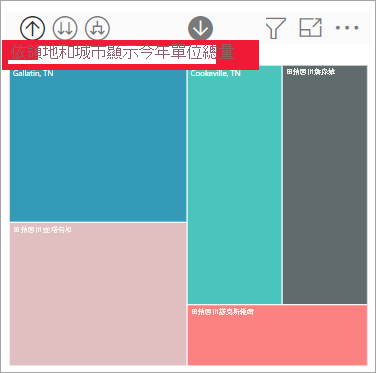 顯示鄉村所有資料的長條圖螢幕擷取畫面。