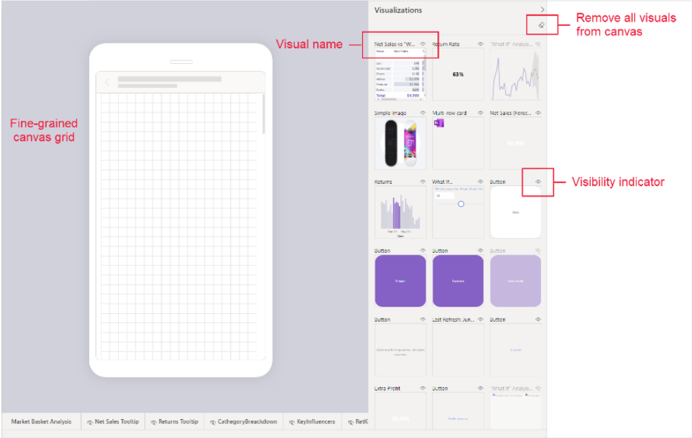 適用於 Power BI 報表伺服器的 Power BI Desktop 中增強的行動裝置版面配置。