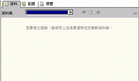 不含資料集的預設資料窗格