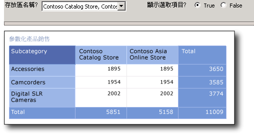 參數化銷售報表