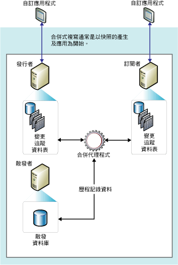 合併式複寫元件和資料流程