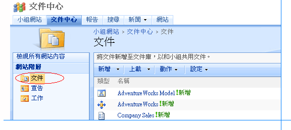 具有報表伺服器項目的 SharePoint 文件庫