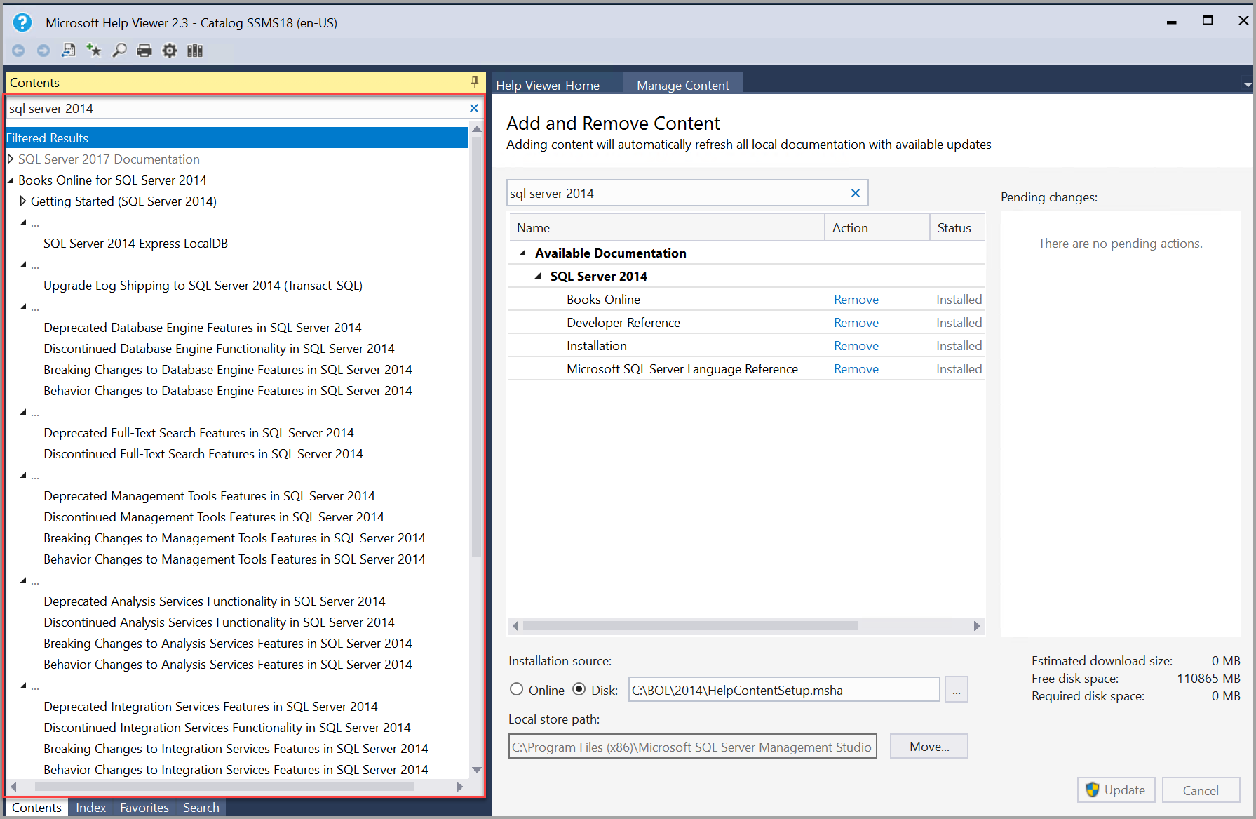 SQL Server 2014 書籍已自動更新