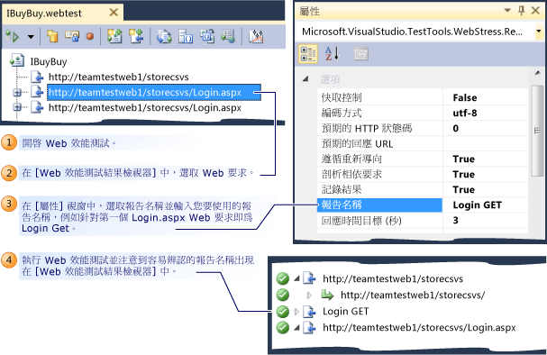 將報告名稱加入至 Web 要求