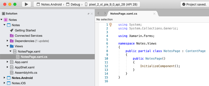 開啟NotesPage.xaml.cs