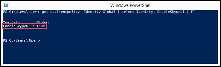 PowerShell：SkypeUIEnabled。