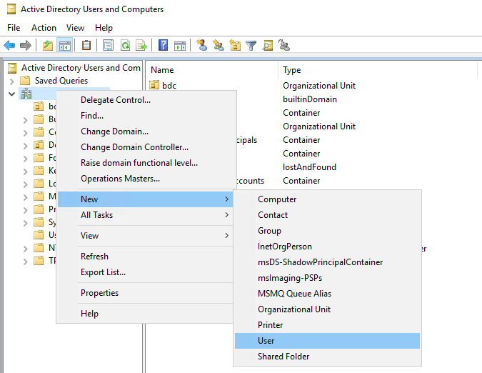 Active Directory 使用者對話方塊。