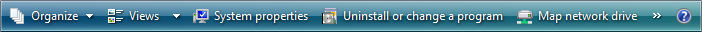 screen shot of windows explorer toolbar 