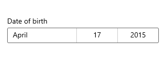 日期選擇器控制件。